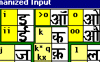 Excerpt from character guide based on Romanized equivalent on a standard keyboard layout (2658 bytes)